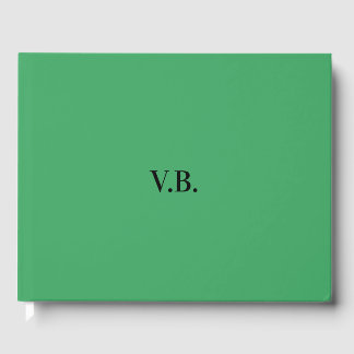 Enkel enfärgad text monogram gästböcker