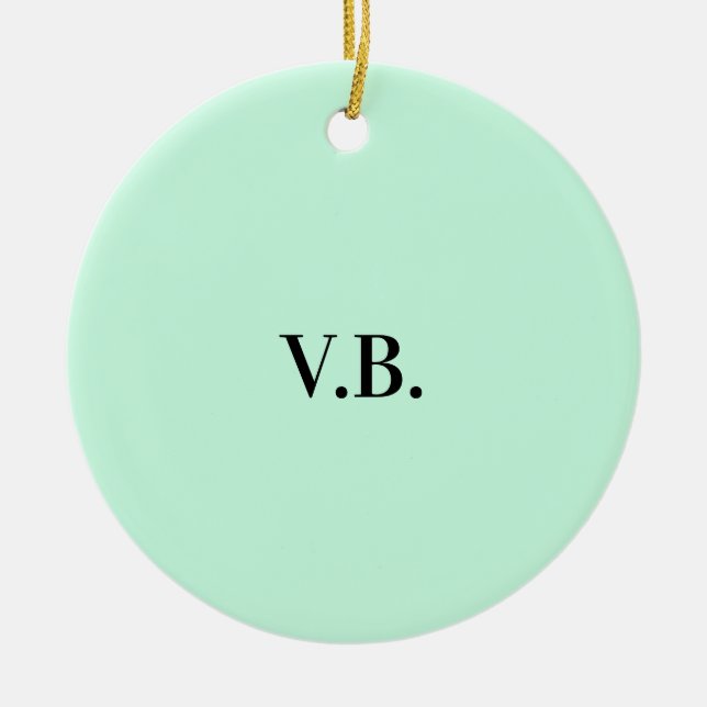 Enkel enfärgad text monogram julgransprydnad keramik (Framsidan)