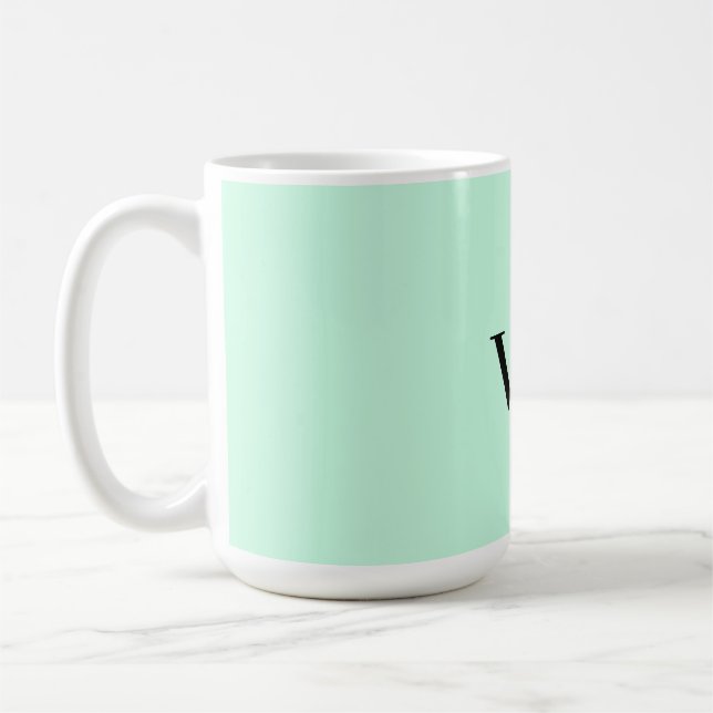 Enkel enfärgad text monogram  kaffemugg (Vänster)
