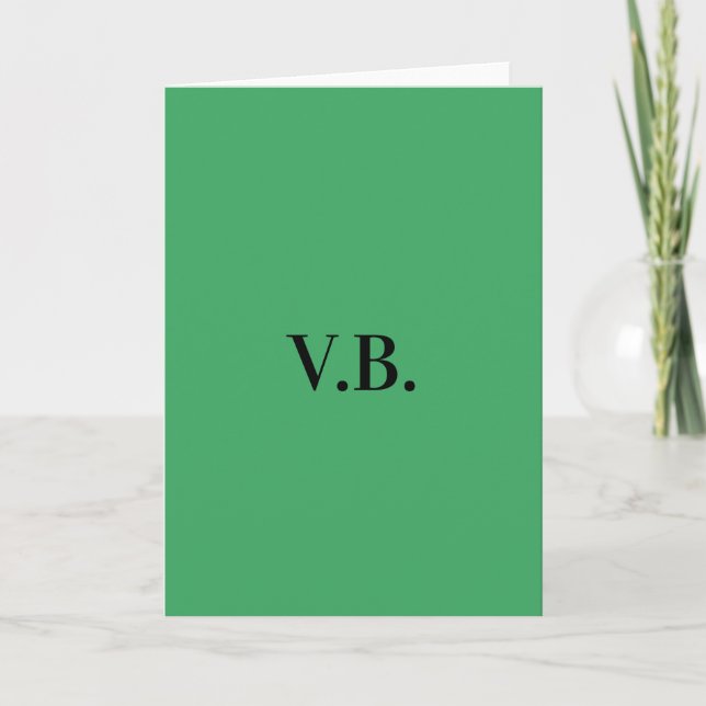 Enkel enfärgad text monogram  kort (Framsida)