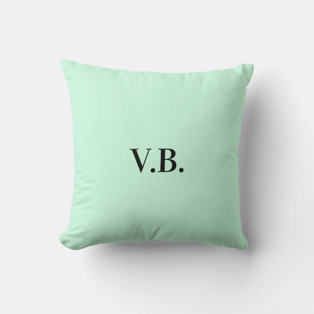 Enkel enfärgad text monogram kudde (Framsida)