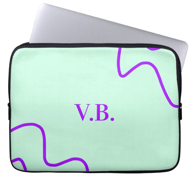 Enkel enfärgad text monogram  laptop fodral (Framsidan)