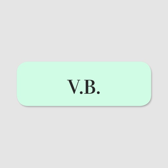 Enkel enfärgad text monogram  namnbricka (Framsida)