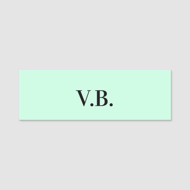 Enkel enfärgad text monogram namnbricka (Framsida)