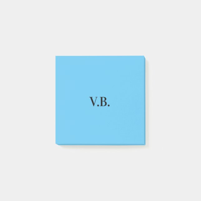Enkel enfärgad text monogram  post-it block (Framsida)