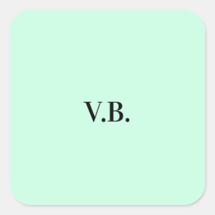 Enkel enfärgad tillägg namn text monogram fyrkantigt klistermärke