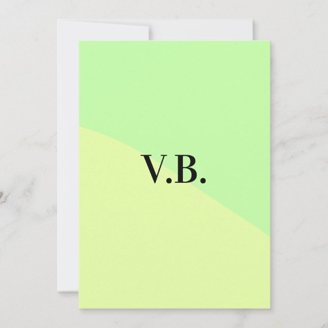 Enkel enfärgad tillägg namn text monogram gul g inbjudningar (Framsida)
