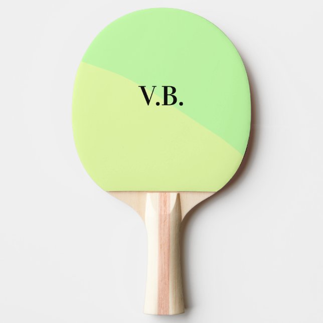 Enkel enfärgad tillägg namn text monogram gul g pingisracket (Framsidan)