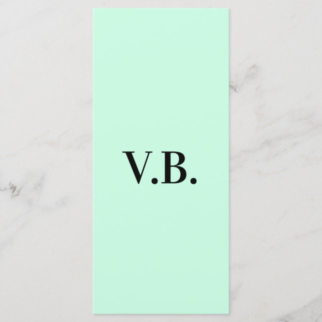 Enkel enfärgad tillägg namn text monogram meny (Framsida)