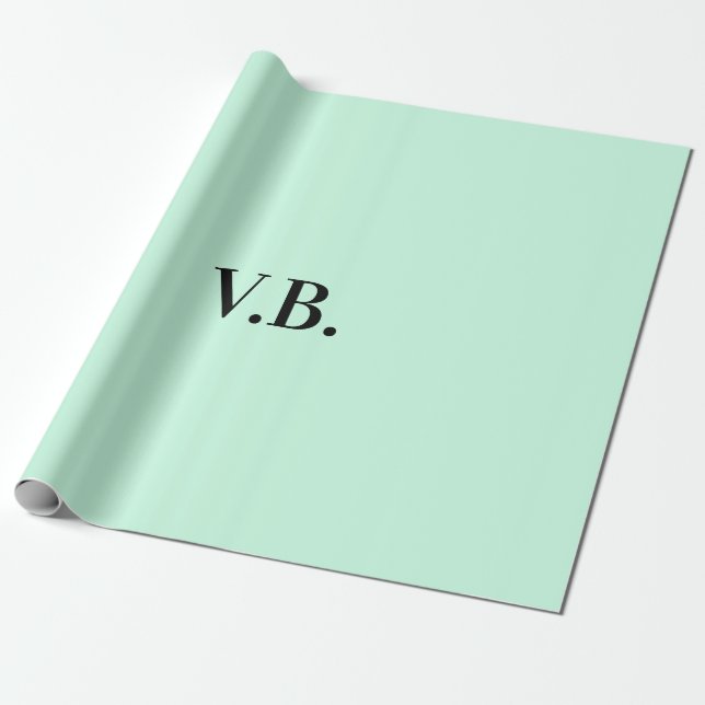 Enkel enfärgad tillägg namn text monogram presentpapper (Utrullad)