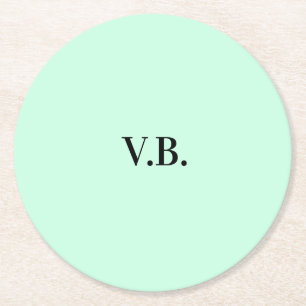 Enkel enfärgad tillägg namn text monogram underlägg papper rund