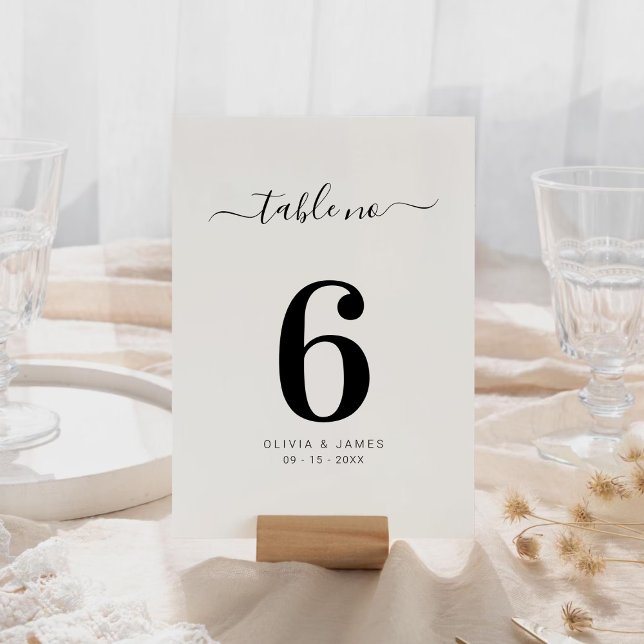 Enkel enfärgad vit bröllopsbordnummer bordsnummer (Simple Solid Color White Wedding Table Number)