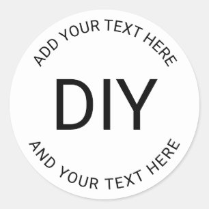 Enkel, enkel, DIY Circular Text-mall Runt Klistermärke