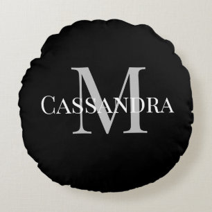 Enkel Enkel Enkel Enkel svart, solid Färg Rund Kudde