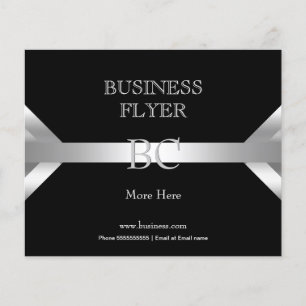 Enkel Enkel Silver Svart Vit Monogram 4D Flygblad
