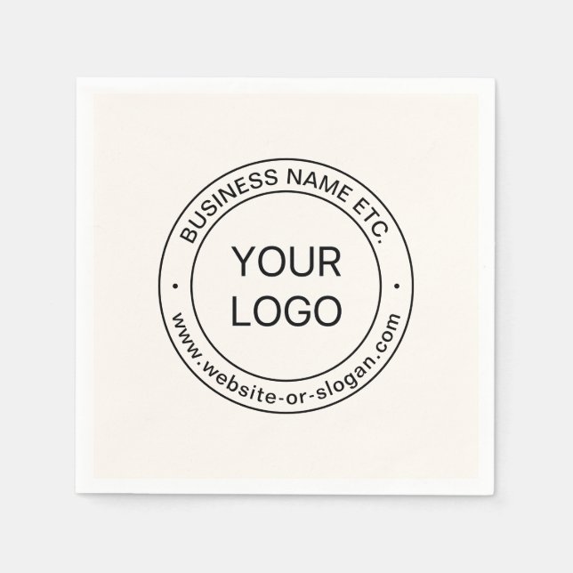 Enkel ersättning av Logotyp och redigerbar text |  Pappersservett (Framsidan)