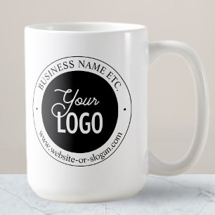 Enkel ersättning av Logotyper och Anpassade Vit Kaffemugg