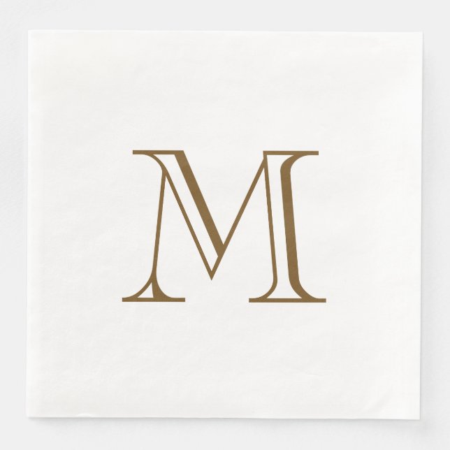 Enkel Espresso Monogram Pappersserviett Pappersservett (Framsida)