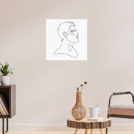 Enkel Essens – Minimalistisk Manlig Linje Konst Poster