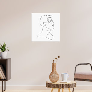 Enkel Essens – Minimalistisk Manlig Linje Konst Poster