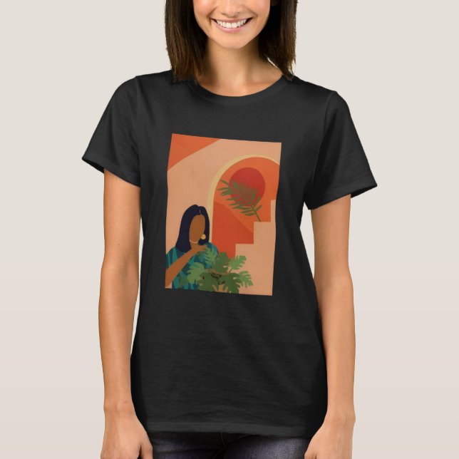 enkel, estetisk växtdam, mamma t shirt (Framsida)
