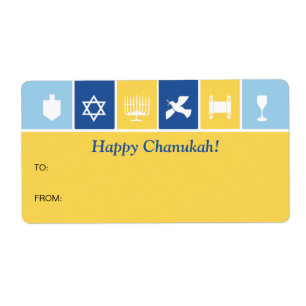 Enkel etikett för Hanukkah symbolsgåva Fraktsedel