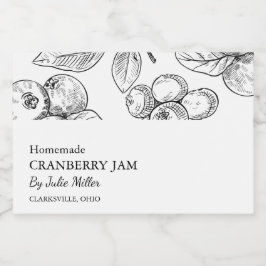 Enkel etikett för svart och vitt tranberry Sylt