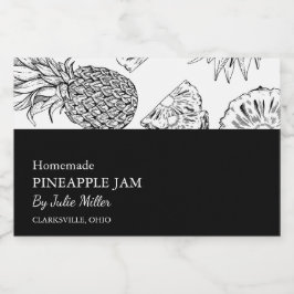 Enkel etikett för svartvit anananas Sylt