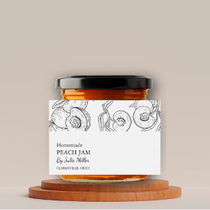 Enkel etikett för svartvitt persikor Sylt