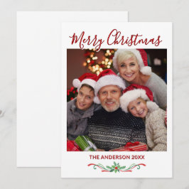 Enkel ett platt Helgdag-kort för foto-Anpassningsb Julkort