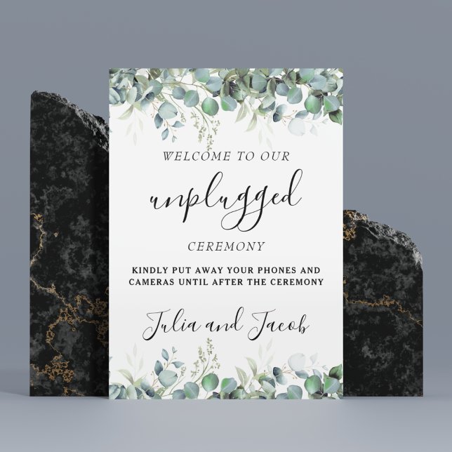 Enkel Eucalyptus Greenery Bröllop-signatur utan an Poster (Simple Eucalyptus Greenery Wedding Party Supplies)