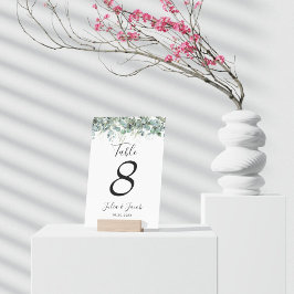 Enkel Eucalyptus Greenery-Bröllopsfest Bordsnummer