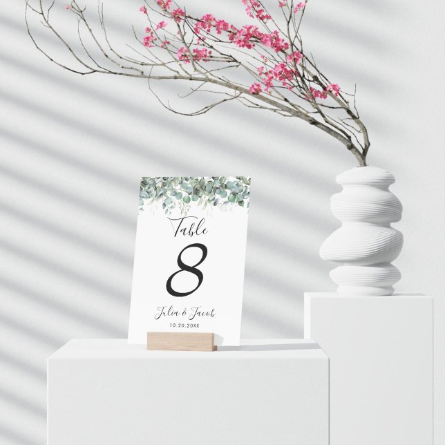 Enkel Eucalyptus Greenery-Bröllopsfest Bordsnummer (Simple Eucalyptus Greenery Wedding Party Supplies)