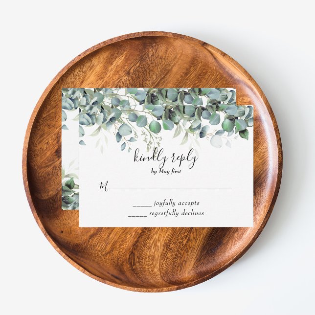 Enkel Eucalyptus Greenery-Bröllopsfest OSA Kort (Simple Eucalyptus Greenery Wedding Party Supplies)