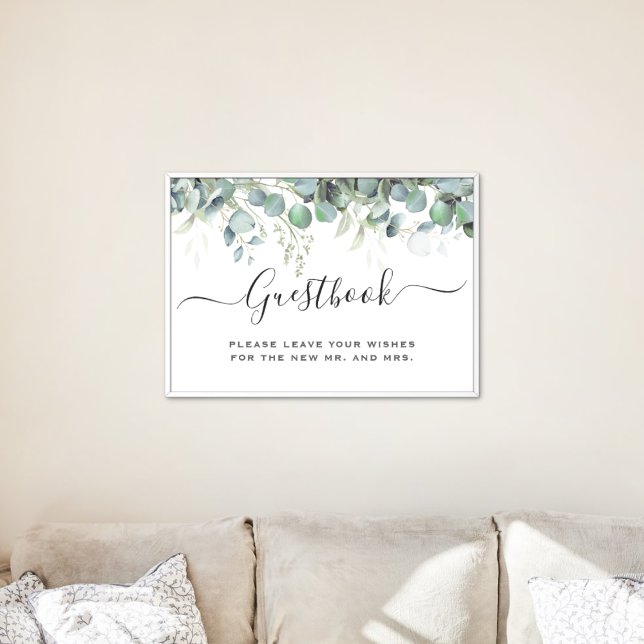 Enkel Eucalyptus Greenery-Bröllopsfest Poster (Simple Eucalyptus Greenery Wedding Party Supplies)