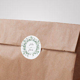 Enkel Eucalyptus Greenery-Bröllopsfest Runt Klistermärke