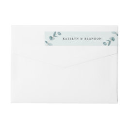 Enkel Eucalyptus Grenar Bröllop Returadress Etikettband