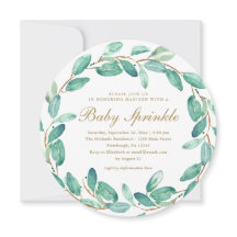 Enkel Eucalyptus Löv Baby Sprinkle-inbjudan