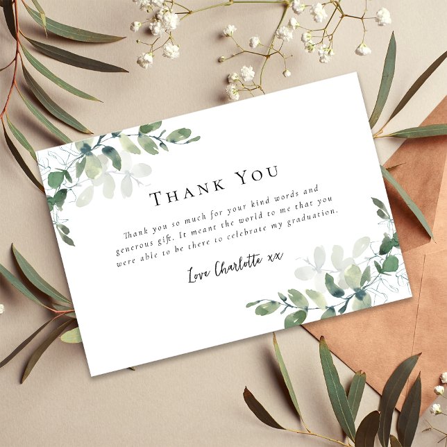 Enkel Eucalyptus Studenten Tack Kort (Skapare uppladdad)