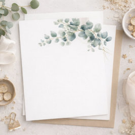 Enkel eukalyptus Blank Bröllop Inbjudningar