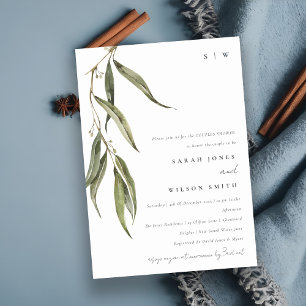 Enkel eukalyptus Botaniska Par Shower Inbjudningar