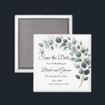 Enkel Eukalyptus Bröllop Save the Date Magnet<br><div class="desc">Enkel Eukalyptus Bröllop Save the Date Magnet</div>