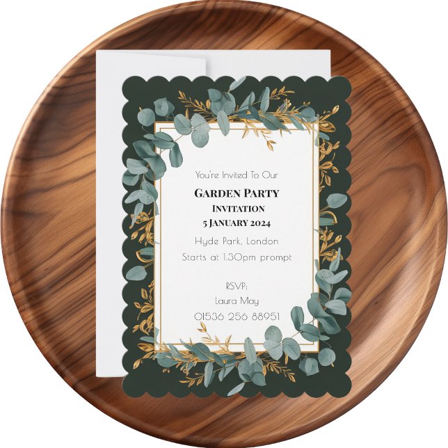 Enkel eukalyptus Greenery Bröllop Inbjudningar (Simple Eucalyptus Greenery Wedding Party Supplies)