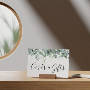 Enkel eukalyptus Greenery Bröllopskort och gåvor Poster