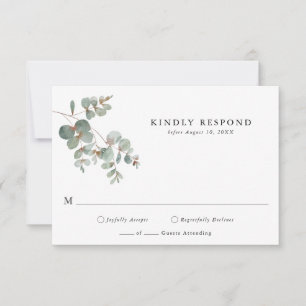 Enkel Eukalyptus RSVP-kort OSA Kort