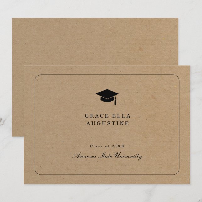 Enkel examensannonsering - Kraftbakgrund Inbjudningar (Fram/baksida)