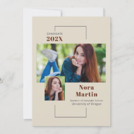 Enkel examenshögtid Auburn Crème Annonsering Meddelande