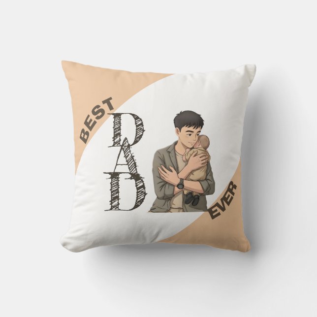 Enkel fadersdag i anime-stil kudde (Framsida)