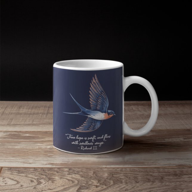 Enkel fågelcitattblått för Elegant Kaffemugg (Skapare uppladdad)