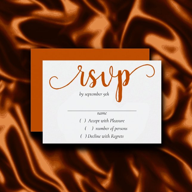 Enkel Fall-skript | Bränd Orange Pumpkin Flourish OSA Kort (Skapare uppladdad)